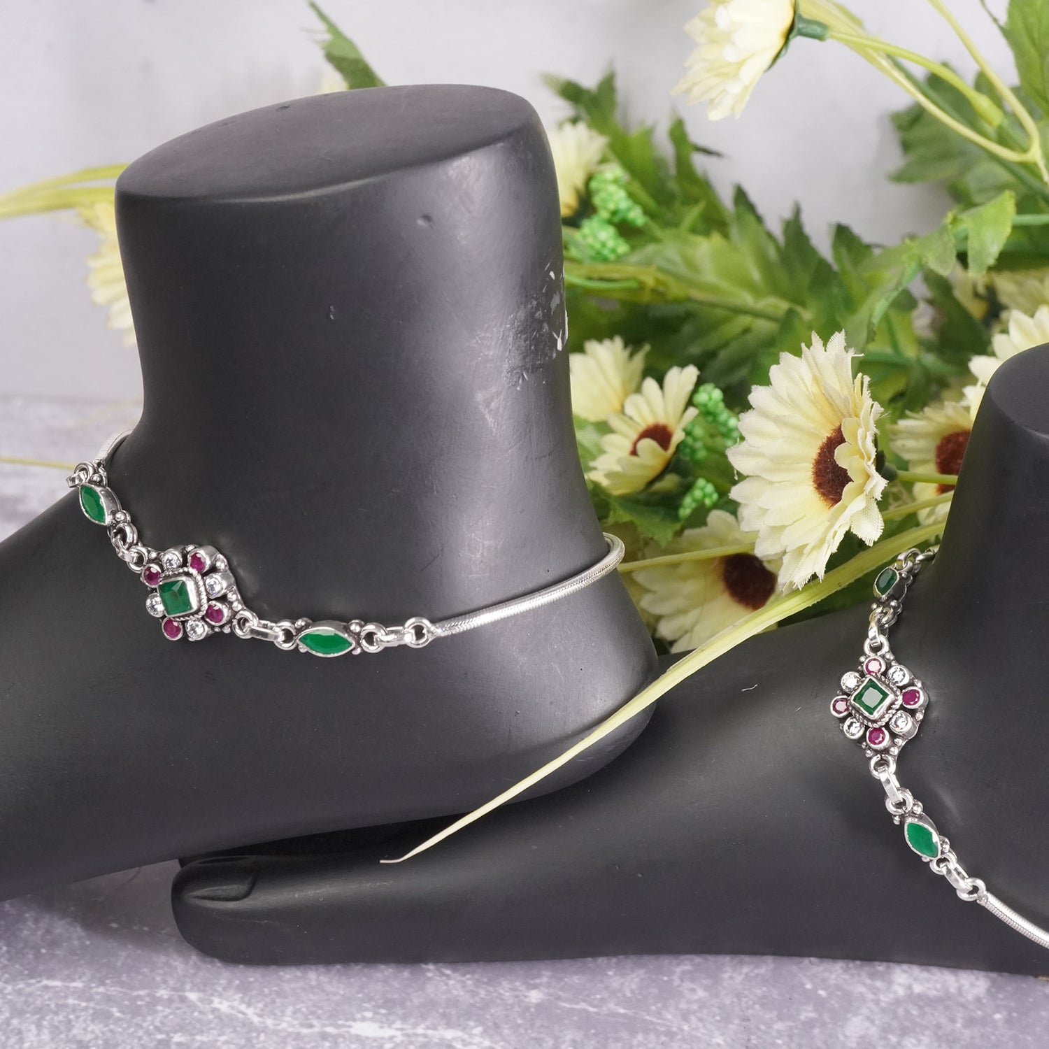 Buy Silver Anklets for Women | Silver Payal Design Online