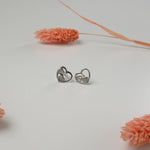 Heart shaped pure 925 silver earrings