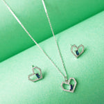 Main Image:
925 silver heart pendant necklace with earrings