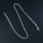 Pure 925 silver heavy curled Cuban men's chain with engraved links