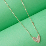Rose gold plated silver heart pendant necklace