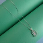 sterling silver chain necklace with sparkling silver pendant