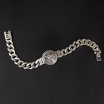 Wolf's Turn Cuban Silver Bracelet