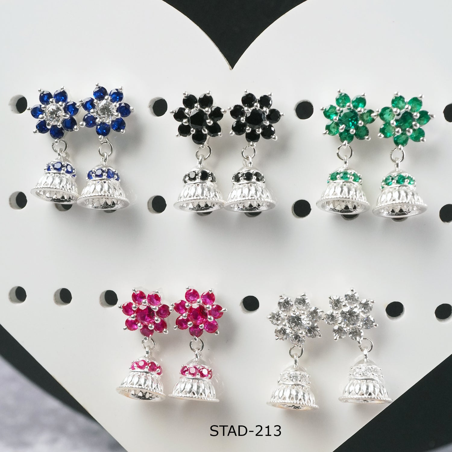 silver stone jhumkas at affordable prices with free shipping.