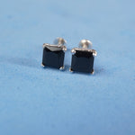 Men's CZ Cut Stud Earring (Pair) (S Size)