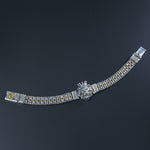 Pure 925 silver Eye of Tiger dual tone fashion bracelet