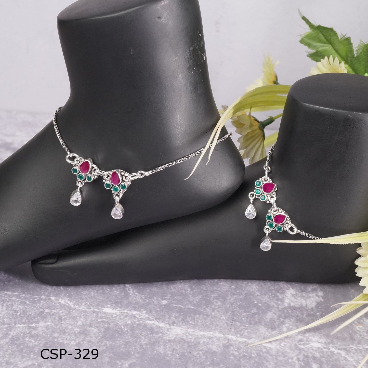 handmade silver anklets design online