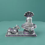 925 Sterling Silver Nandi Shivling With Naag Dev