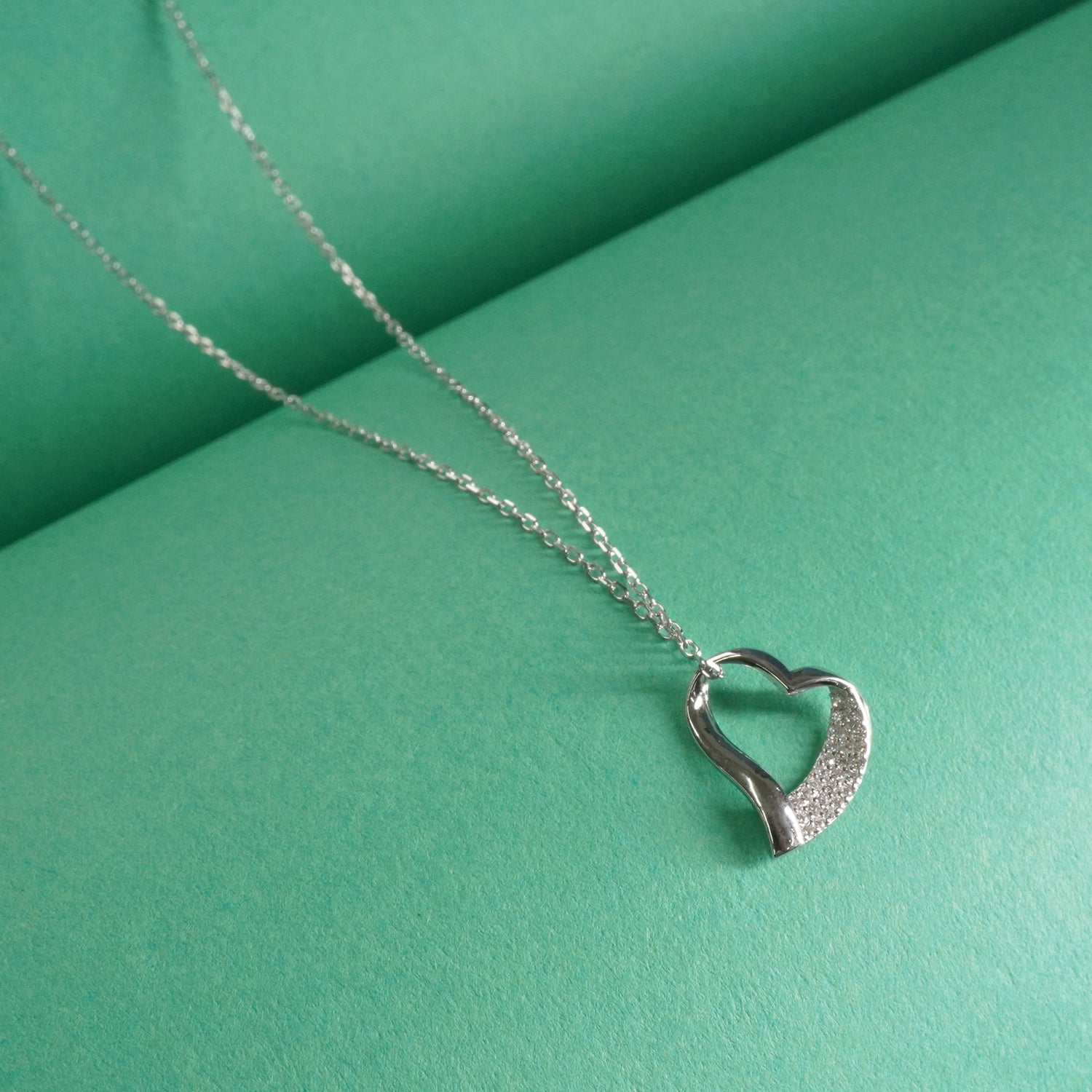 Silver Cute Heart Chain Necklace