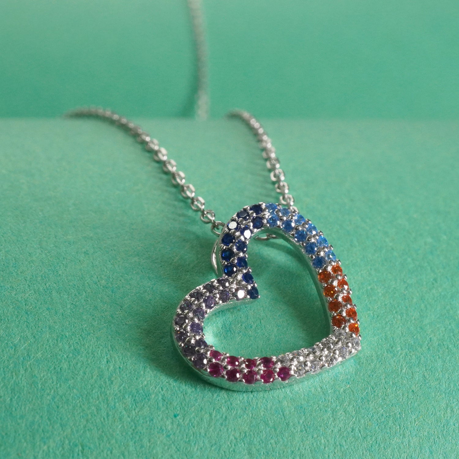 Silver Cute Stone Studded Charm Chain