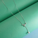 Silver Infinity Pearl Charm Necklace