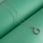 Silver Stone Pendant Charm Chain