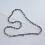 Silver Eye Of The Tiger Cuban Chain