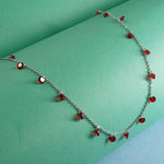 Silver Cute Red Charms Chain Necklace