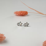 sterling pure 925 silver star shaped earrings for women