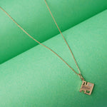 925 Silver Jumpy Square Pendant Necklace in Rose Gold Plated
