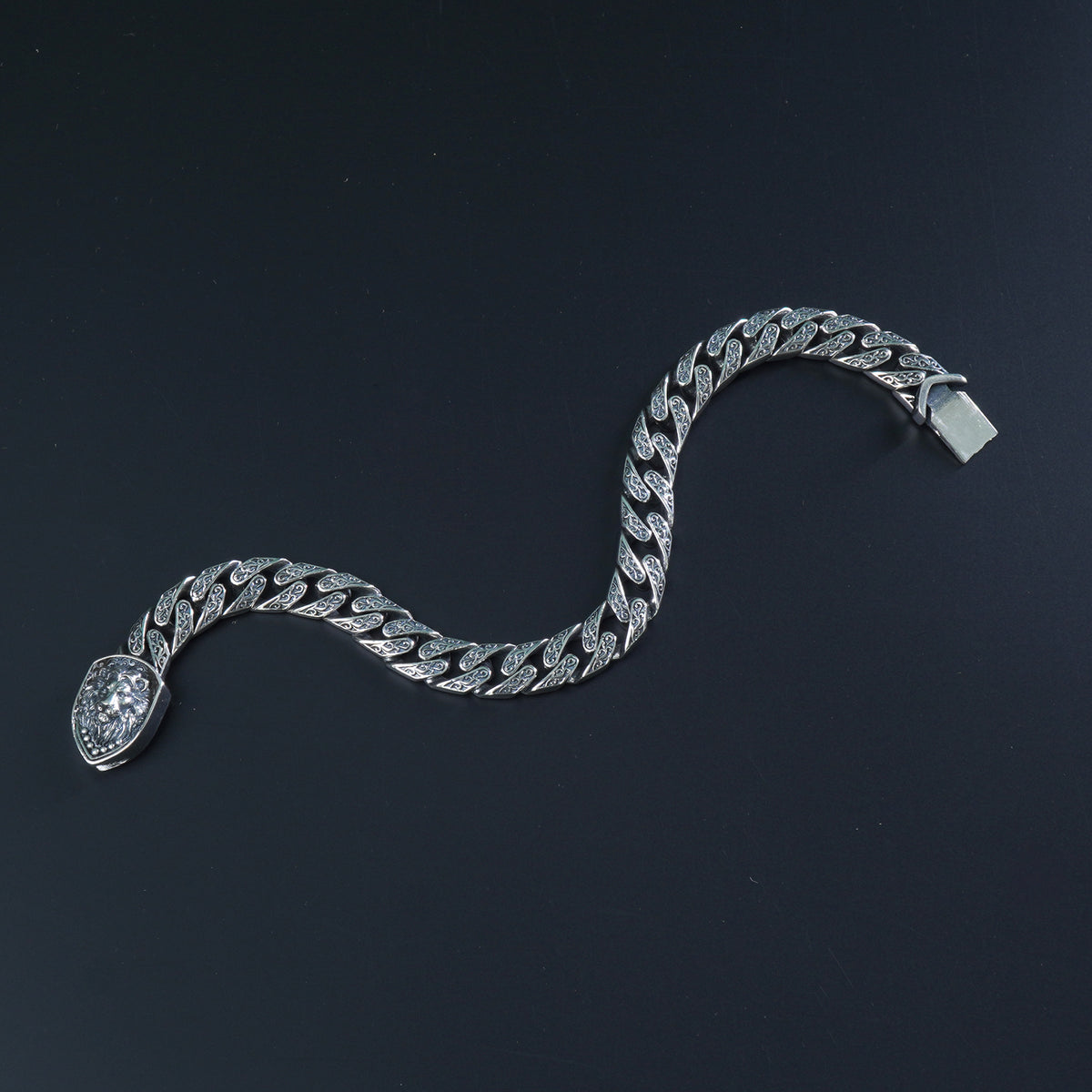 925 Sterling Silver Lion Cuban Bracelet for Men – Luxury Finish