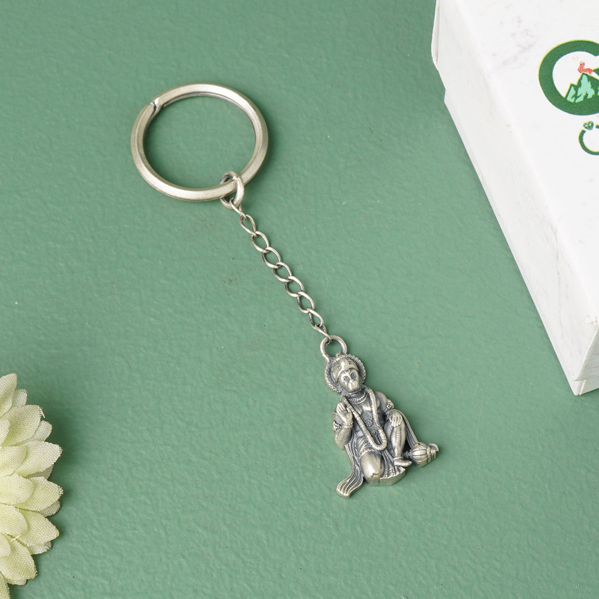 925 silver Hanuman keychain