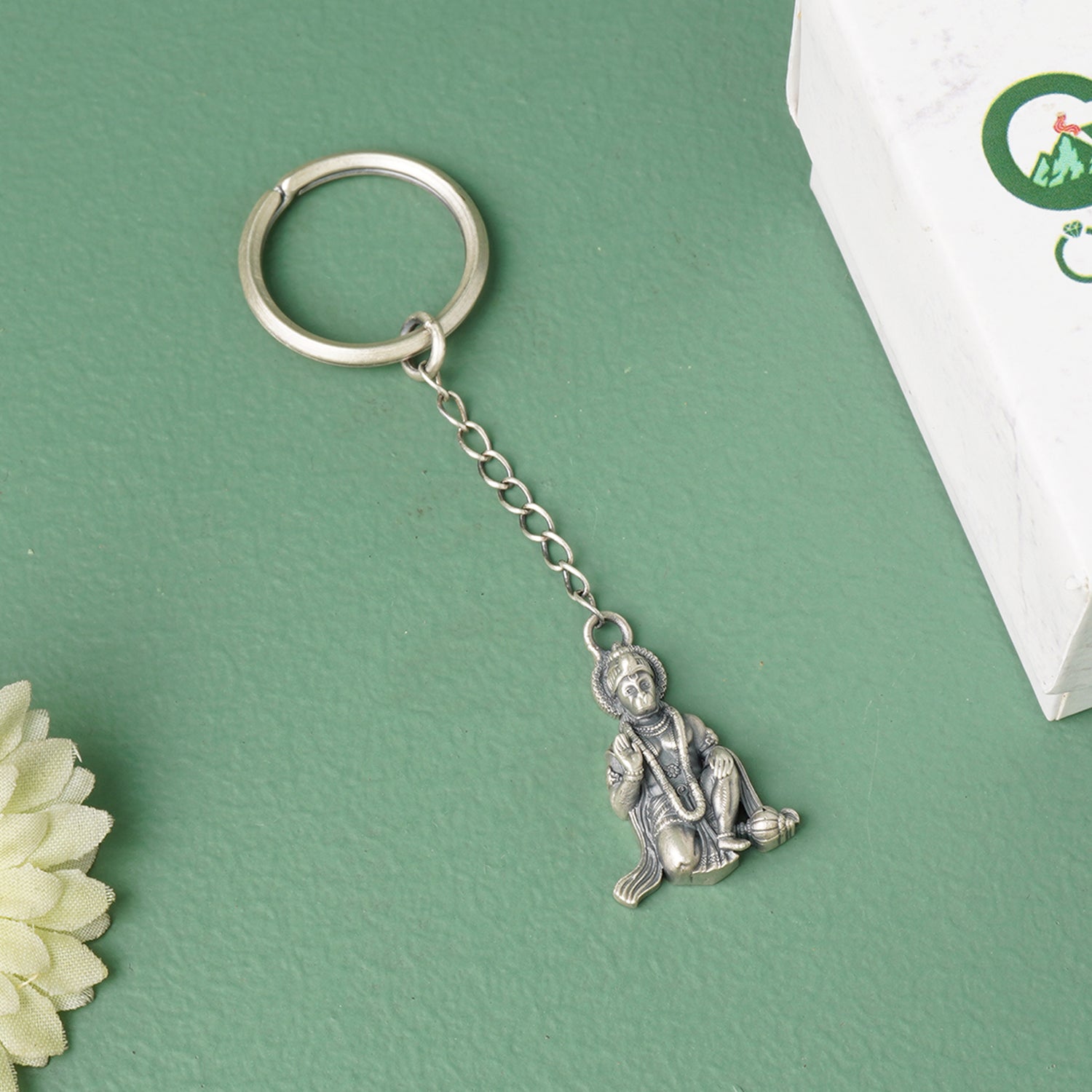 925 silver Hanuman keychain