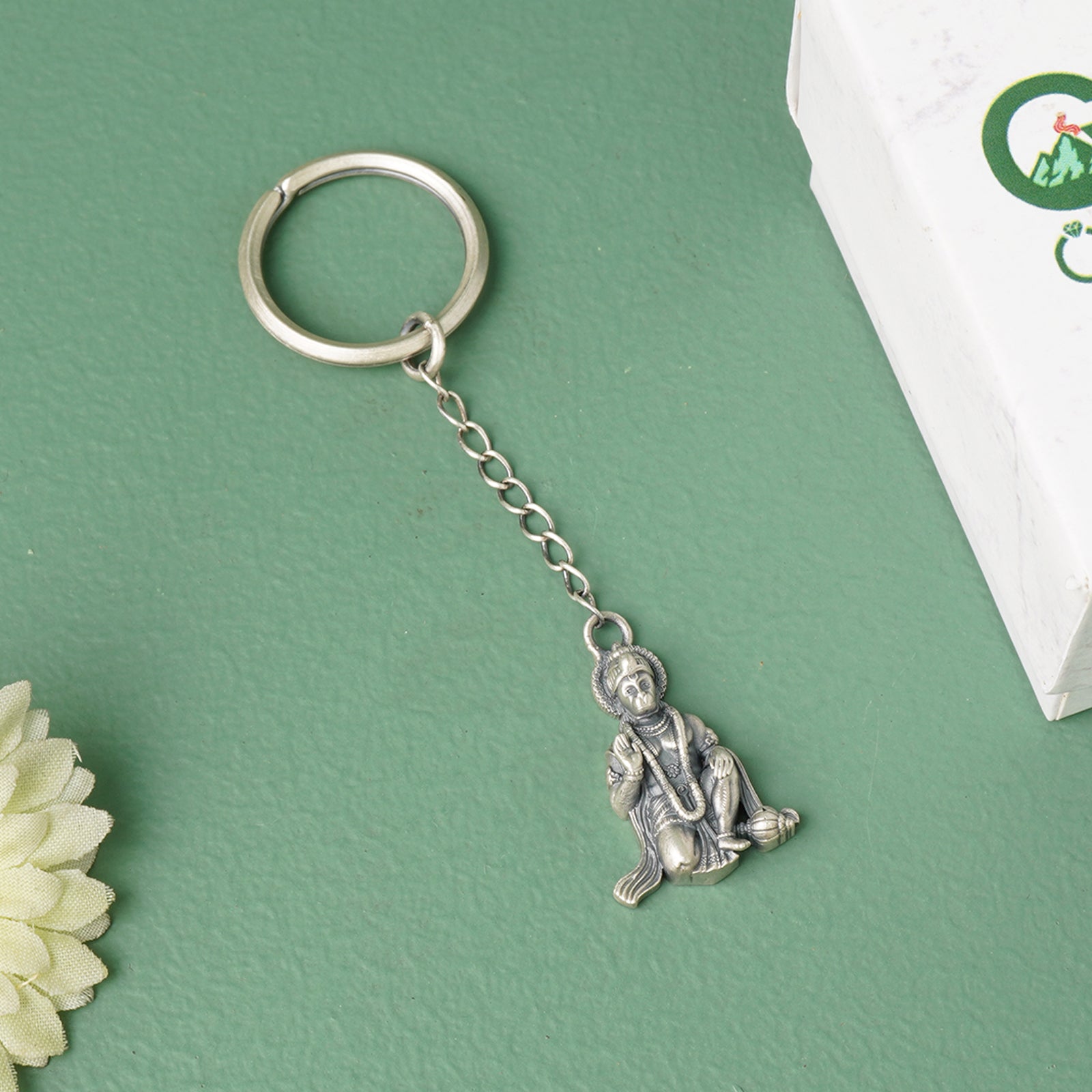 925 silver Hanuman keychain