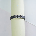 925 silver band bracelet rose gold plated square stone