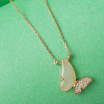 925 silver butterfly pendant rose gold plated