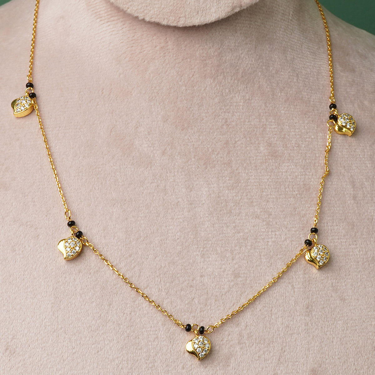 925 silver mangalsutra gold plated detail
