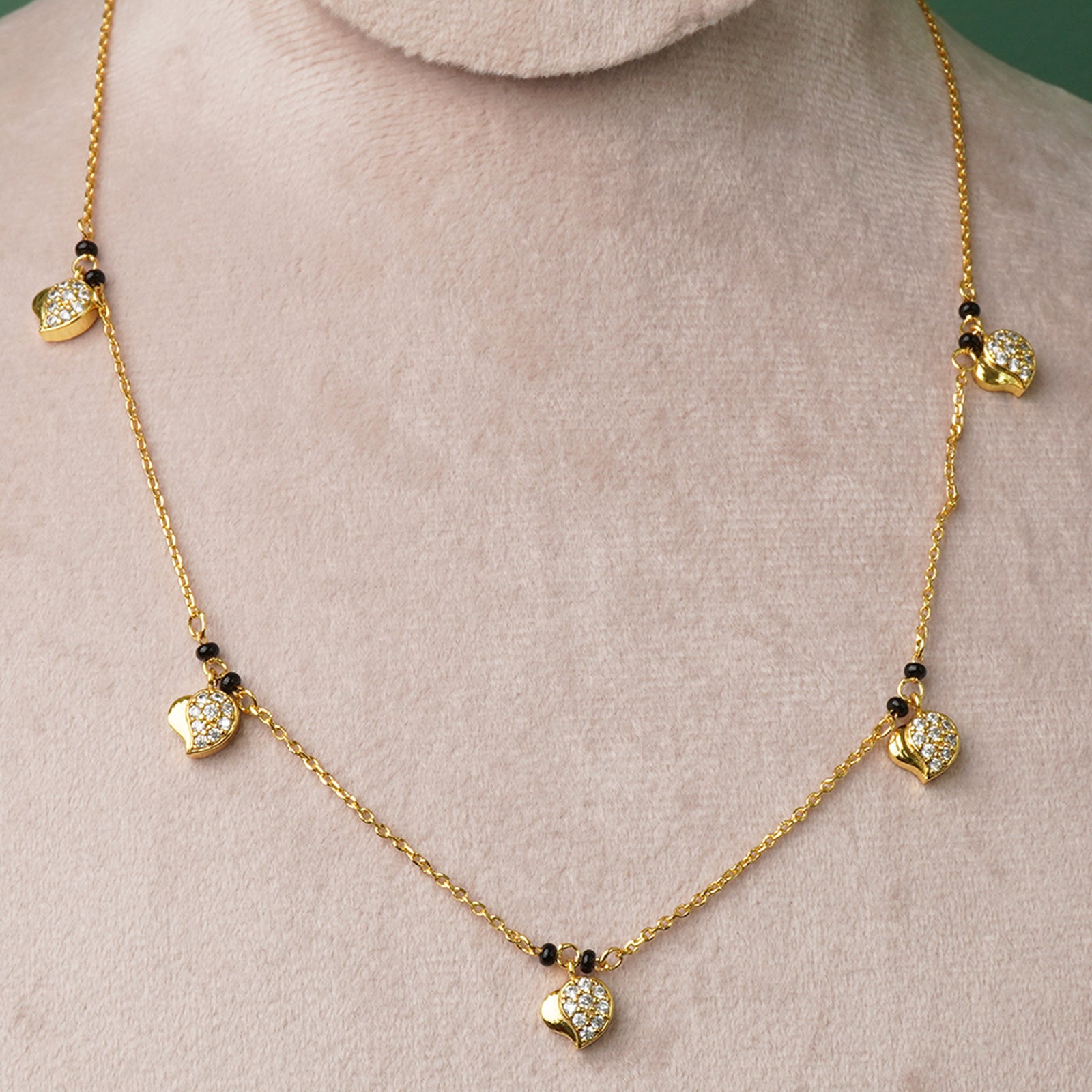 925 silver mangalsutra gold plated detail