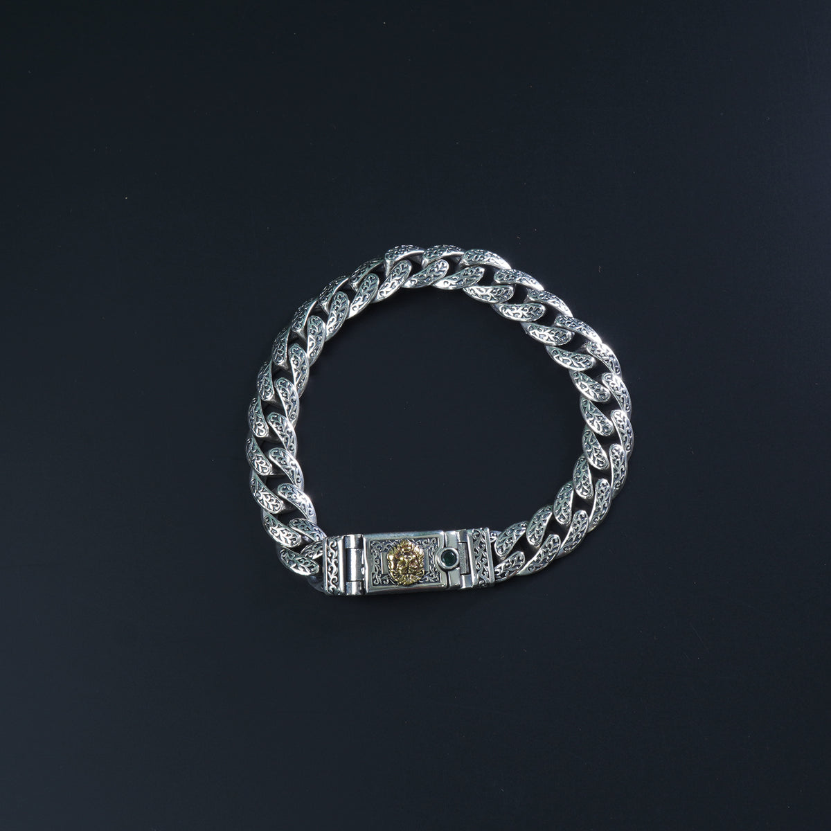 Cuban silver bracelet men unique design