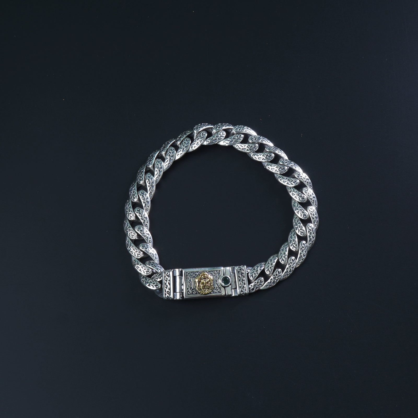 Cuban silver bracelet men unique design