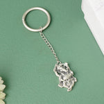 Dancing Ganeshji pure silver keychain with Damru