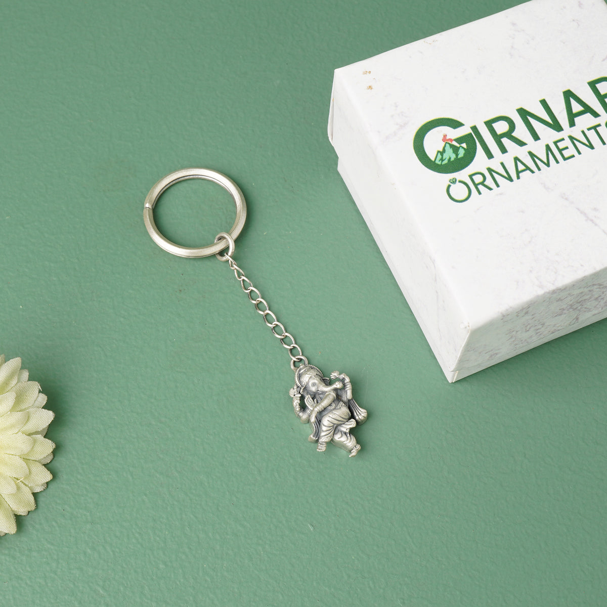 Ganesha silver keychain for gifting
