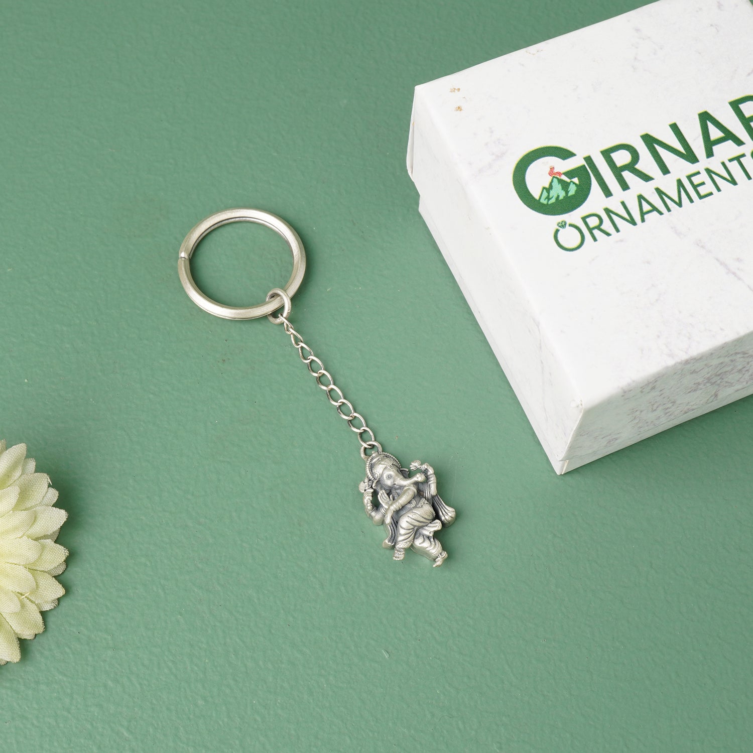 Ganesha silver keychain for gifting
