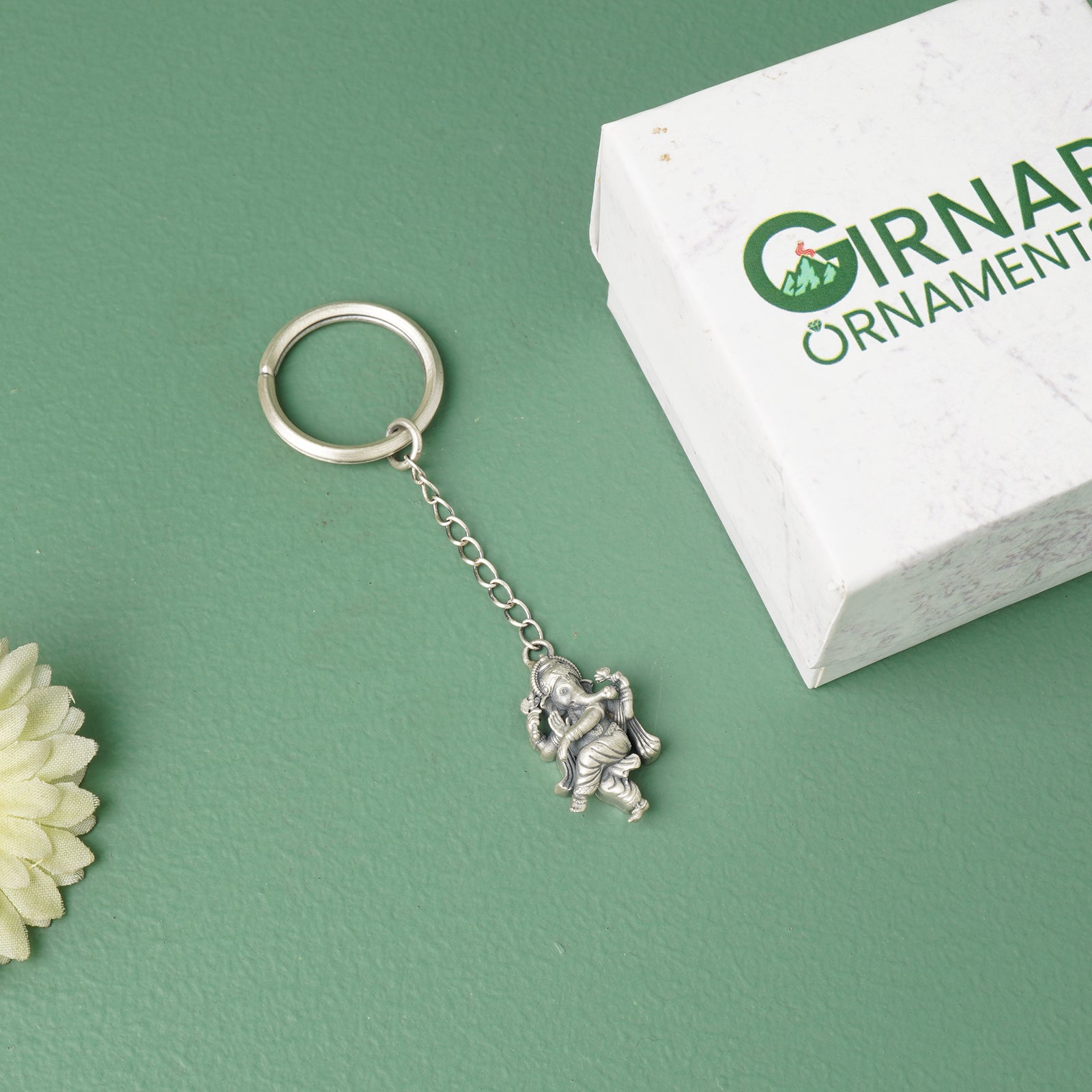 Ganesha silver keychain for gifting