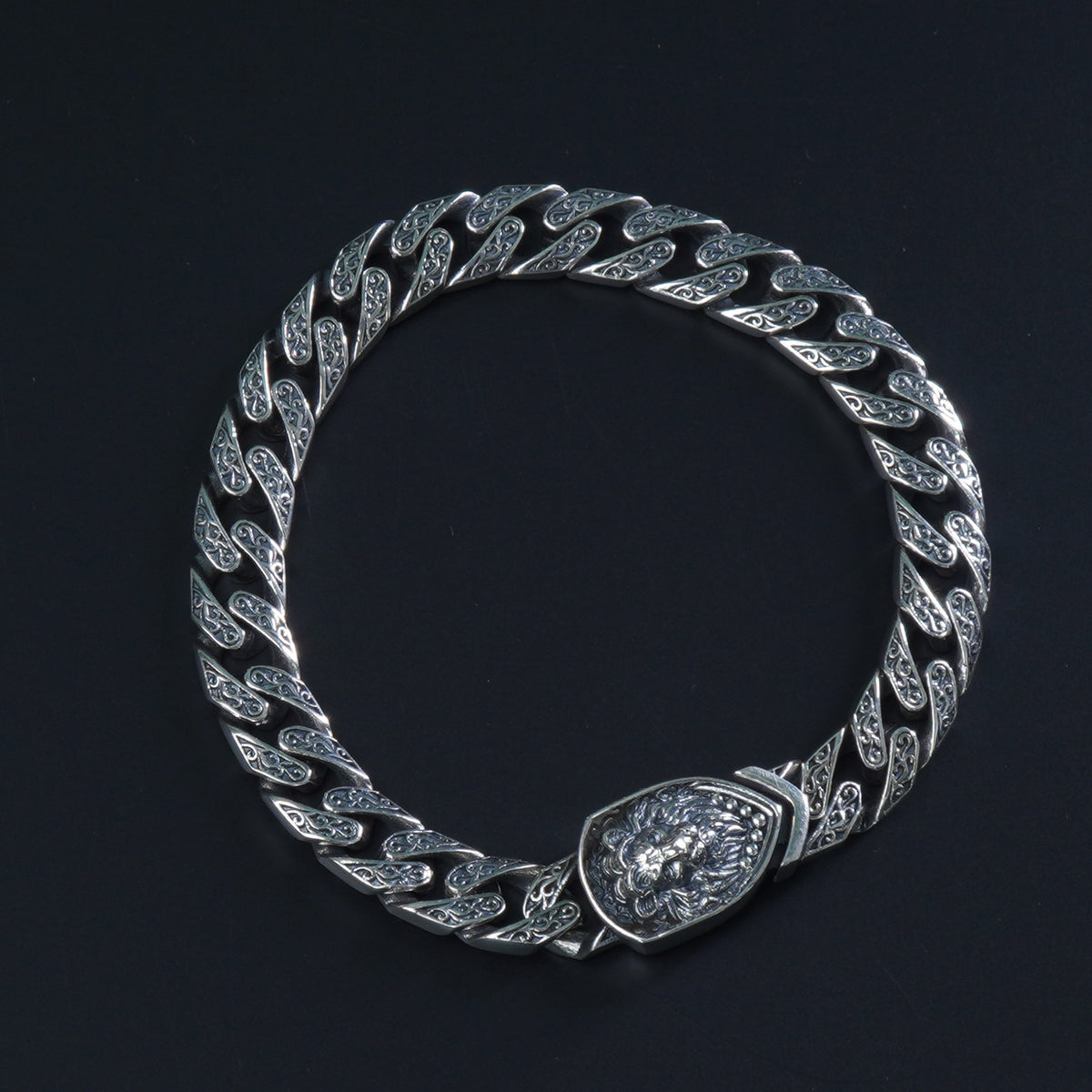 Lion Head Statement Mens Bracelet for Birthday Gifting
