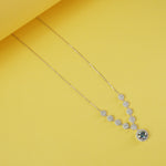 Minimal moissanite silver chain necklace