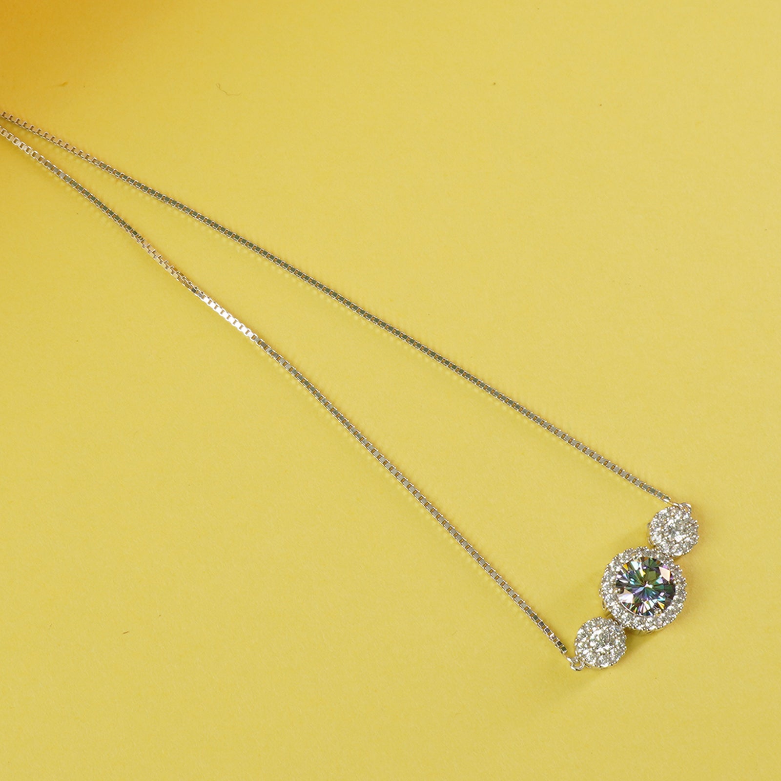 Moissanite silver bracelet for women