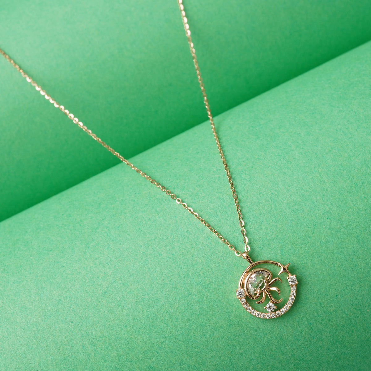 Rose gold plated 925 silver jellyfish pendant necklace