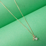Rose gold plated bow tie pendant necklace