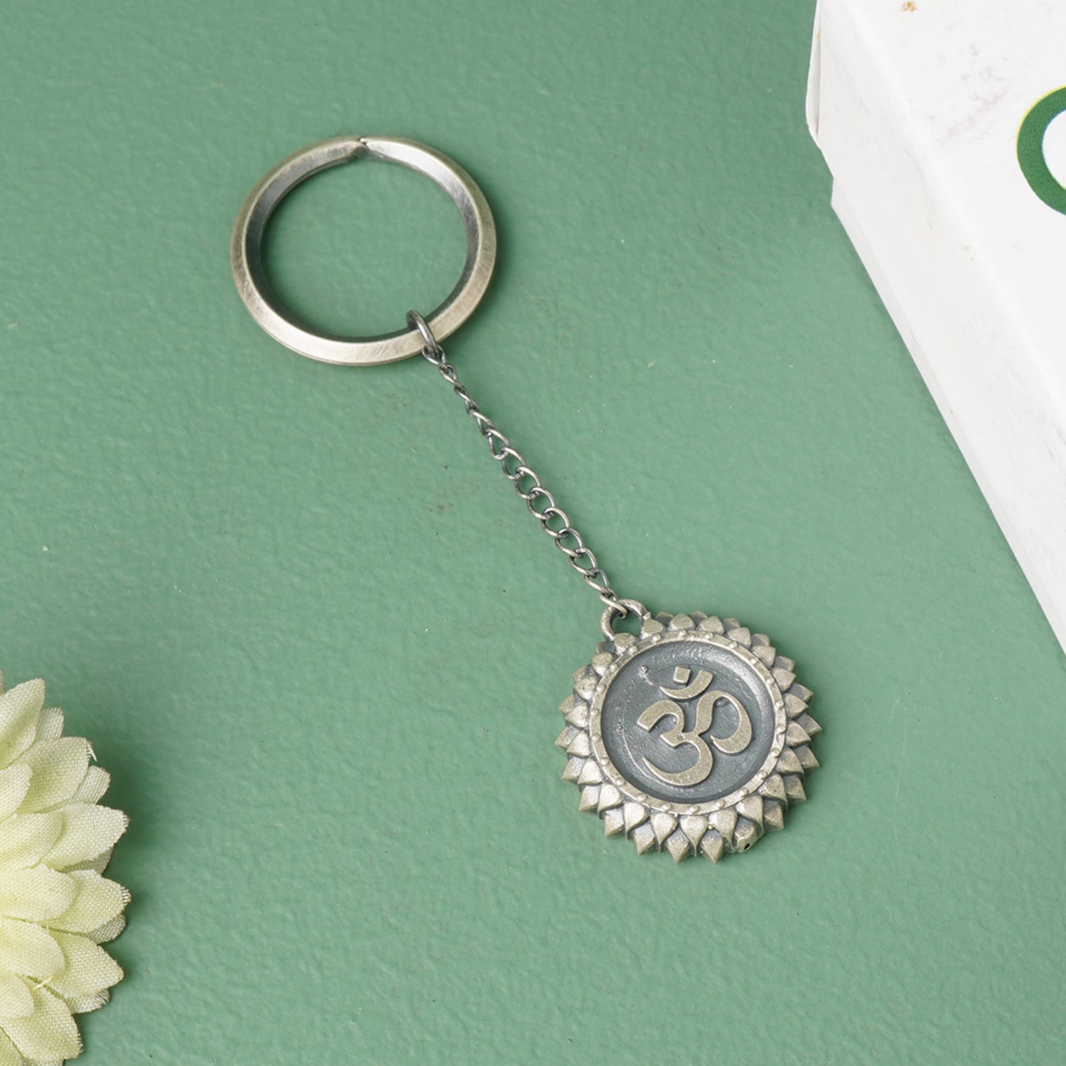 Silver Om keychain 925 silver