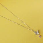 Silver butterfly chain necklace for women