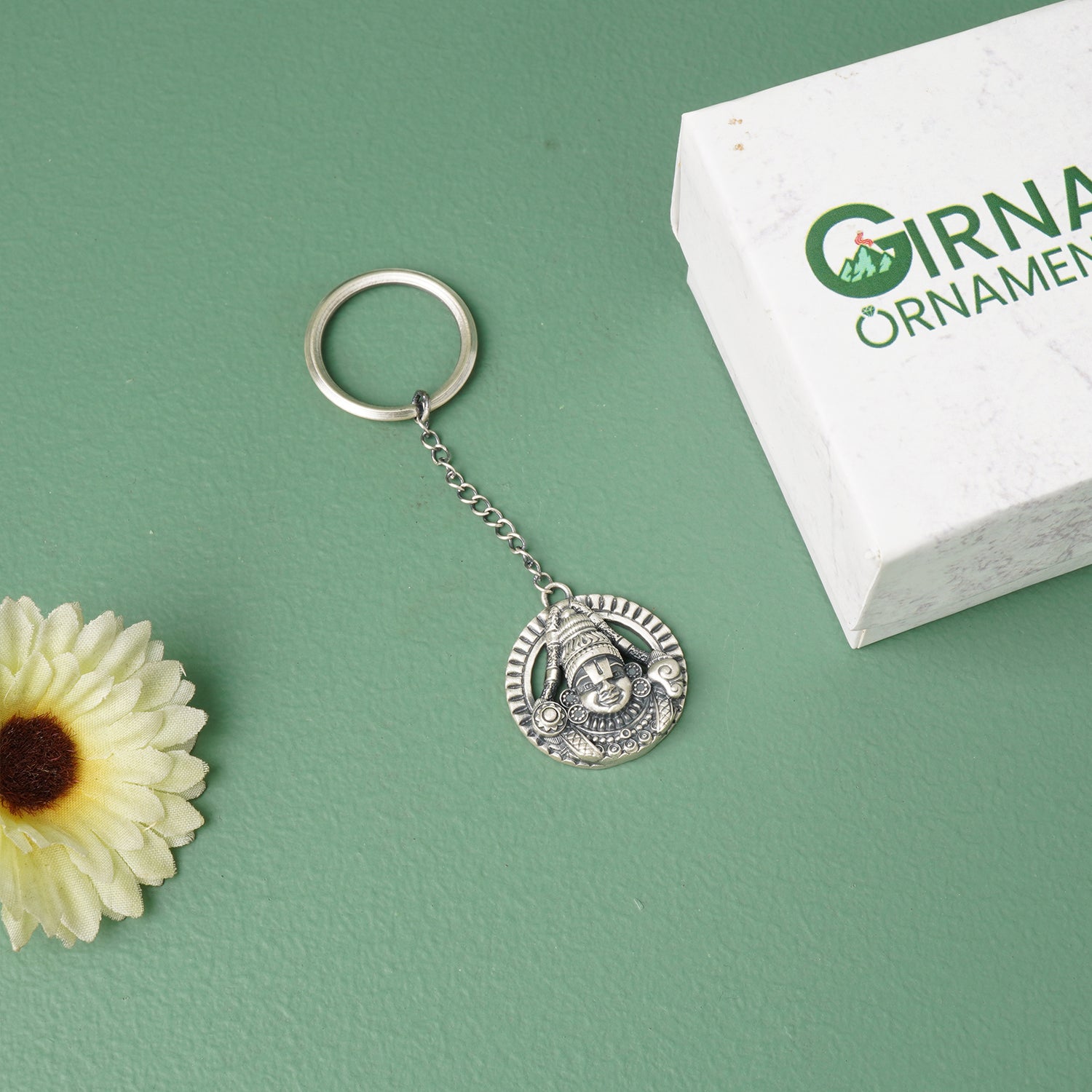 Pure 925 silver keychain Balaji design