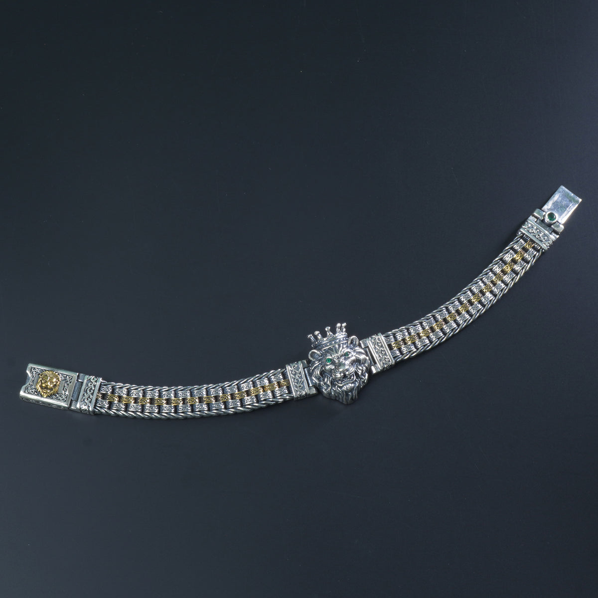 Pure 925 silver Eye of Tiger dual tone fashion bracelet
