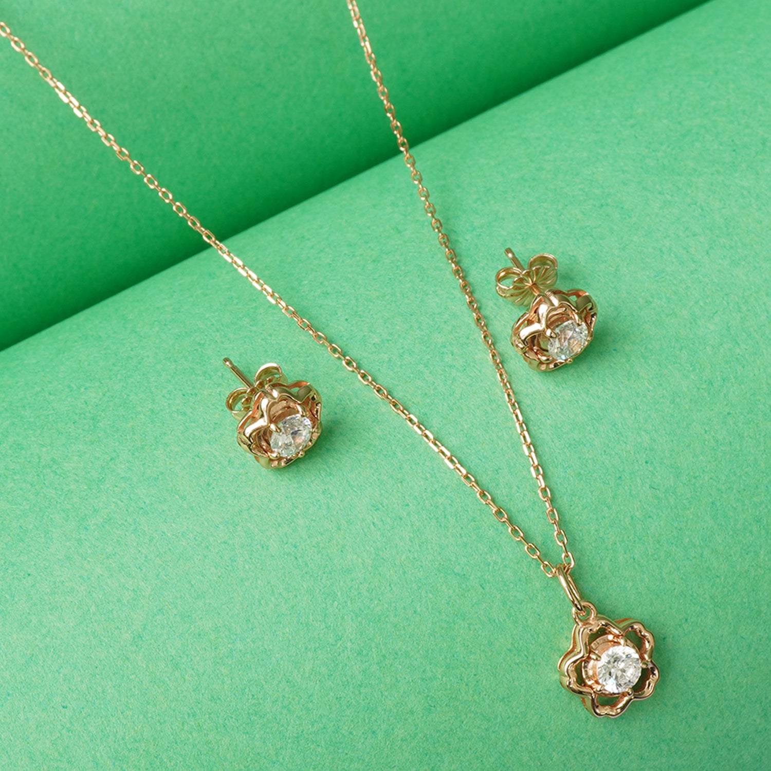 rose gold jewellery set for women