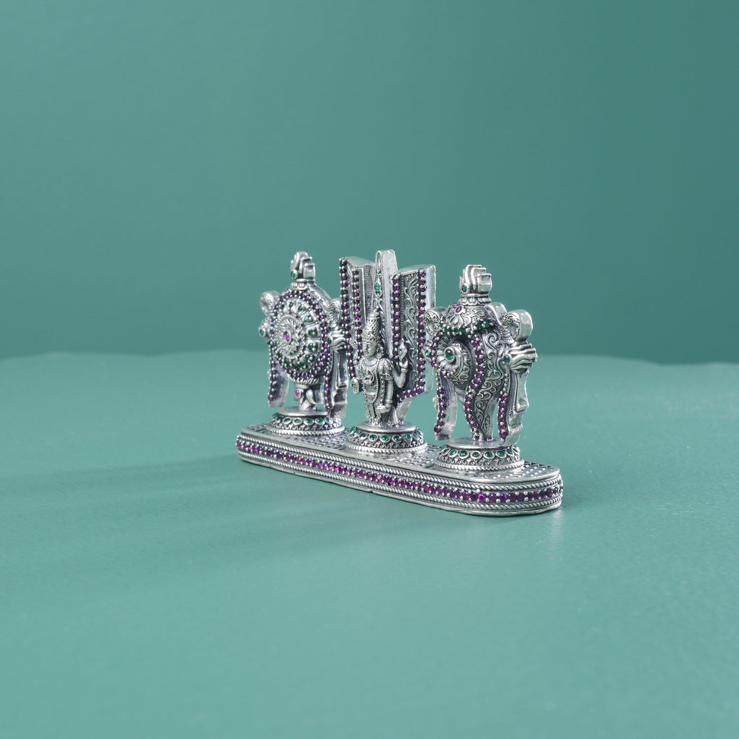 Silver Balaji Shanku Chakra Namah Gifting Article