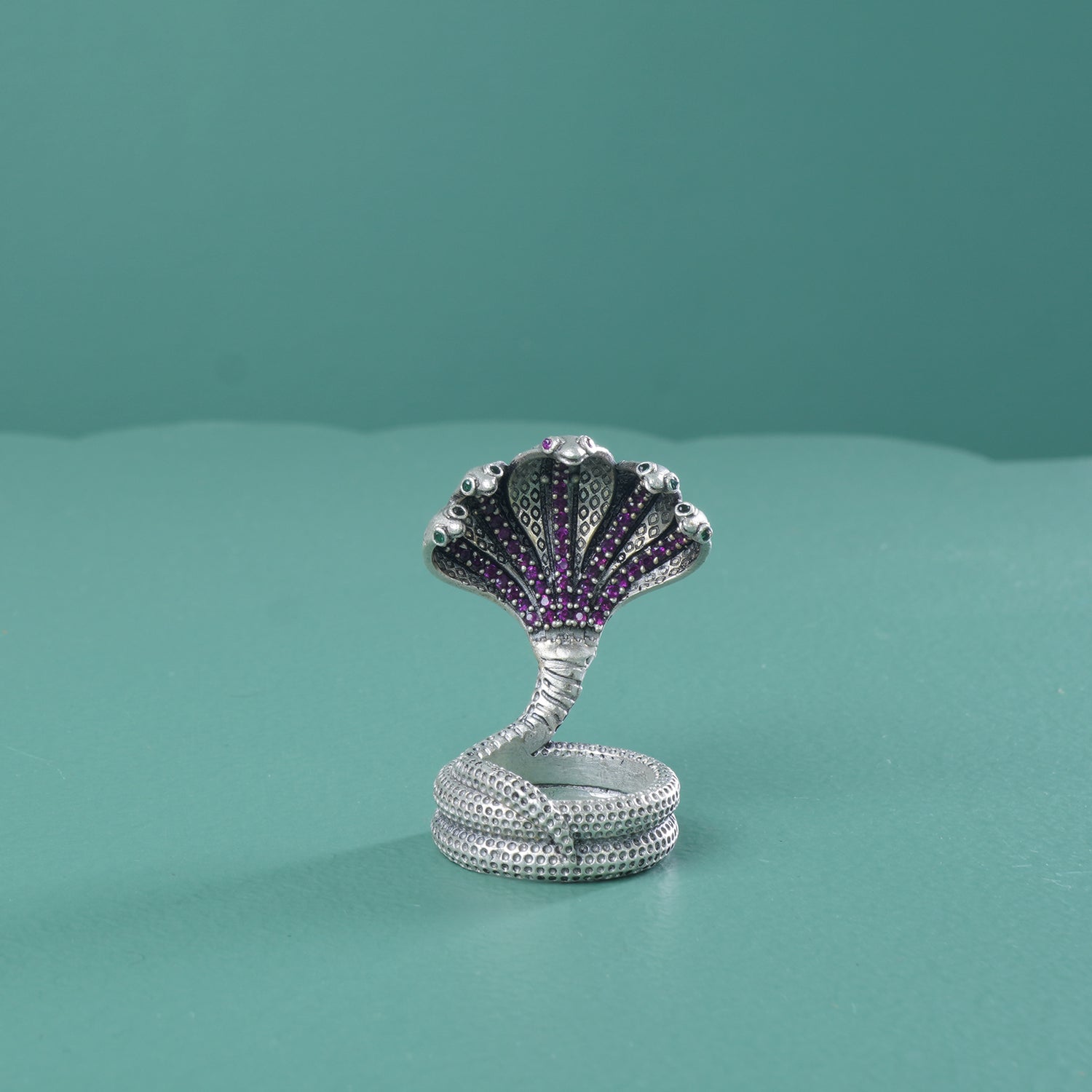 925 Sterling Silver Nandi Shivling With Naag Dev