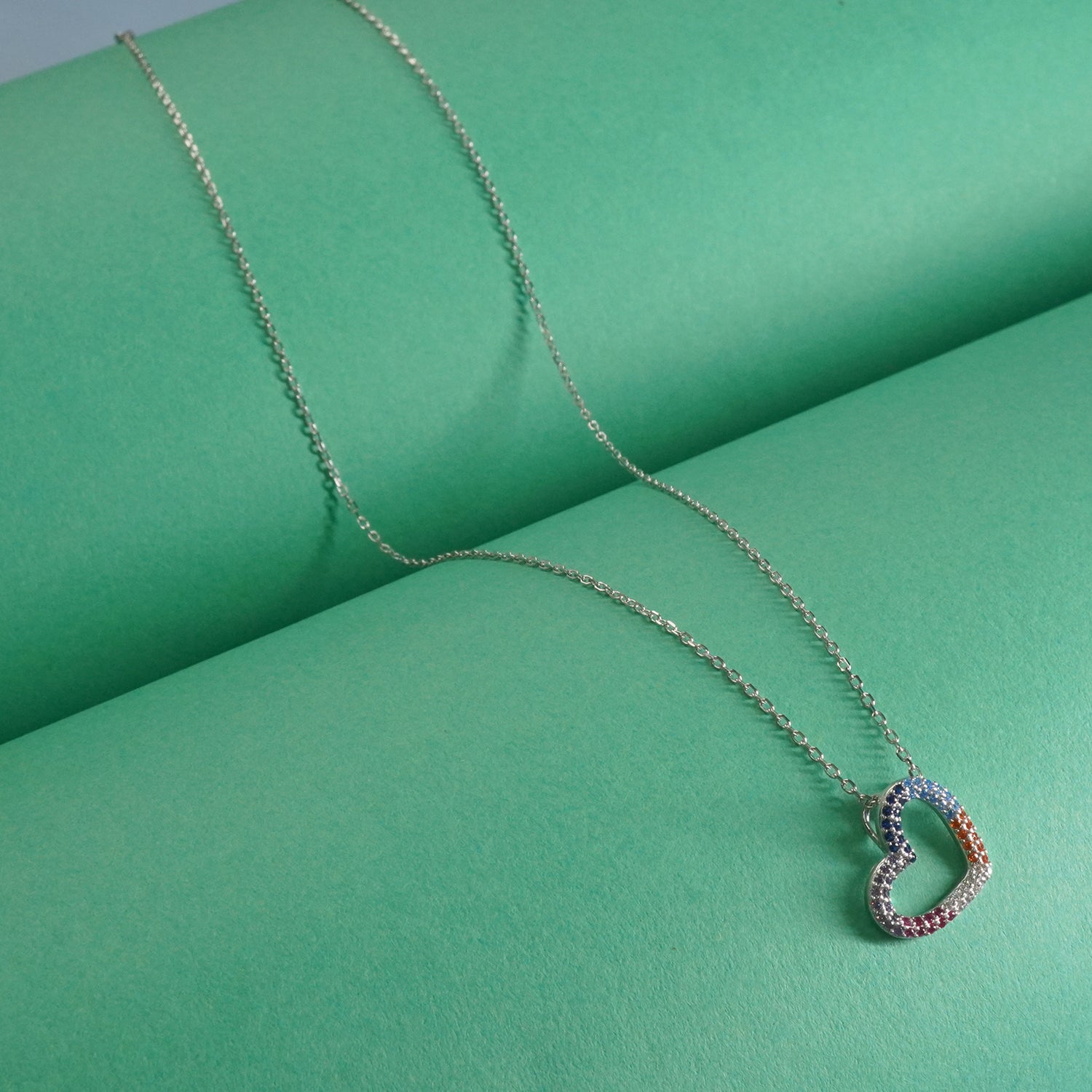 Silver Cute Stone Studded Charm Chain