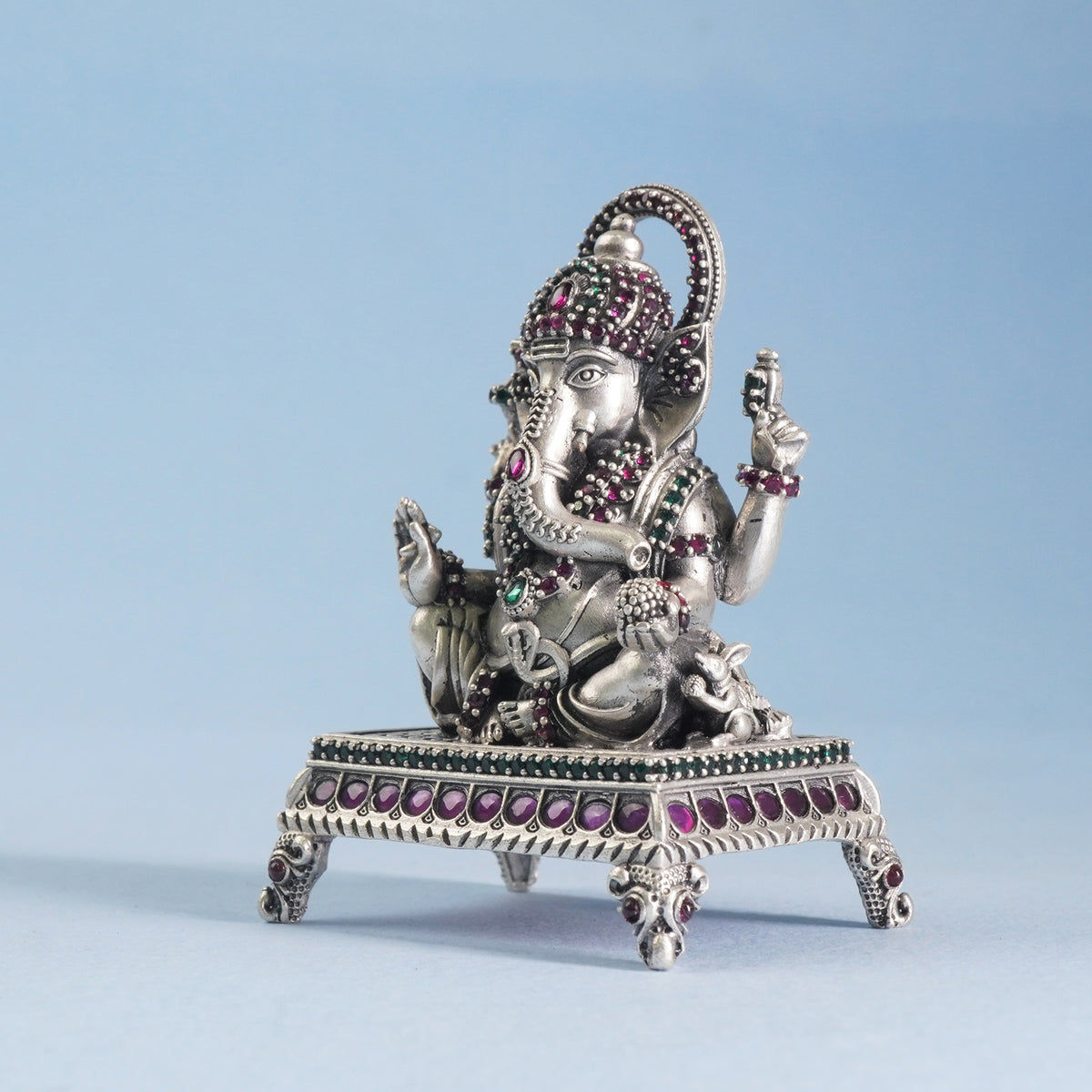 handmade silver ganesh murti design