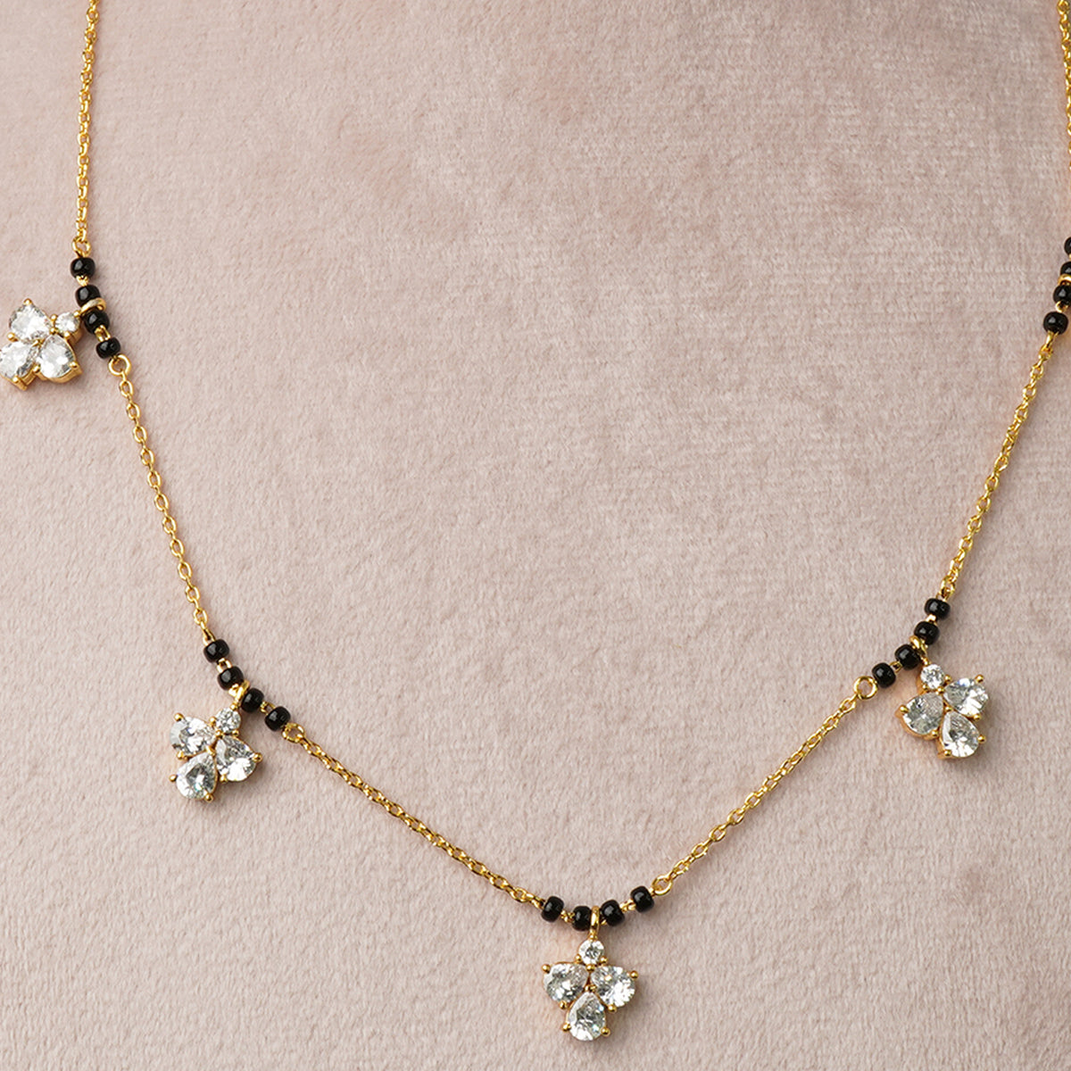 silver mangalsutra with gold plating