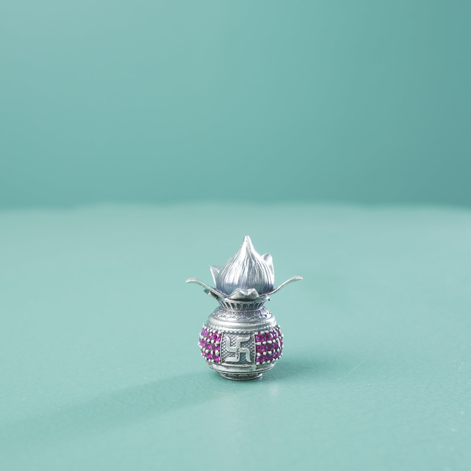 Silver Shree Swastik Om Kalash For Gifting And Positive Vibes